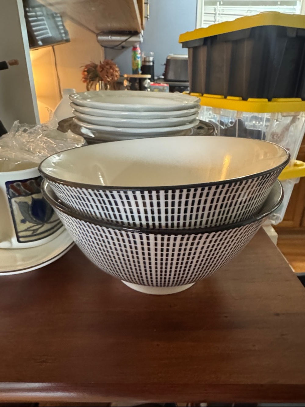 Royal Norfolk White and Black Patterned Serving Bowls